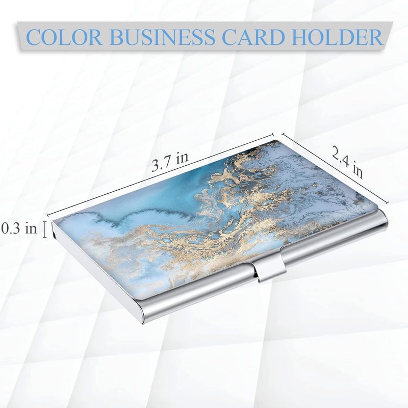 Xavier 2 Pack Business Card Holder，Color Printing Men's and Women's Business Card Case，Ultra-Thin Metal Business Card Organizer，Carry-on Pocket Wallet Business Card Holder - Image 2